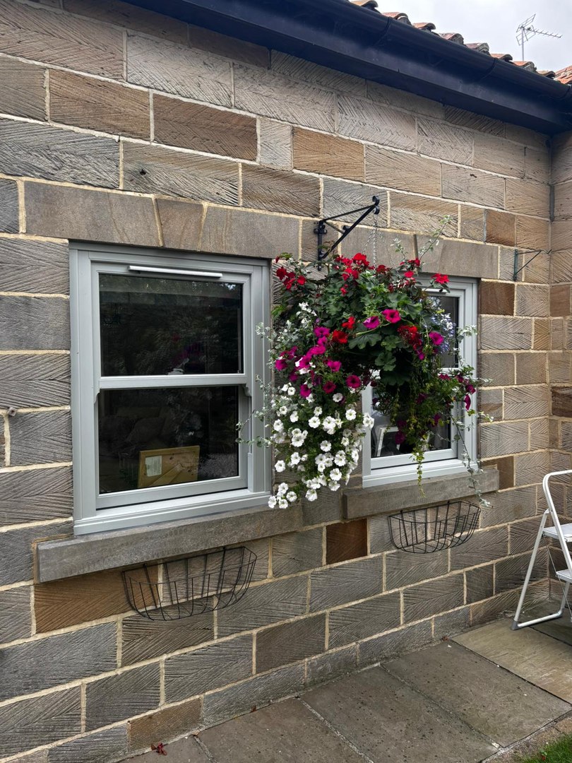 Full house of agate grey sliding sash windows, carlton, north yorkshire by endeavour windows