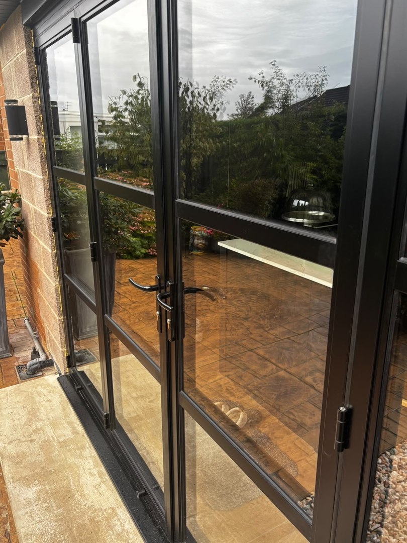 Crittall-style black aluminium bifold doors, normanby, middlesbrough by endeavour windows