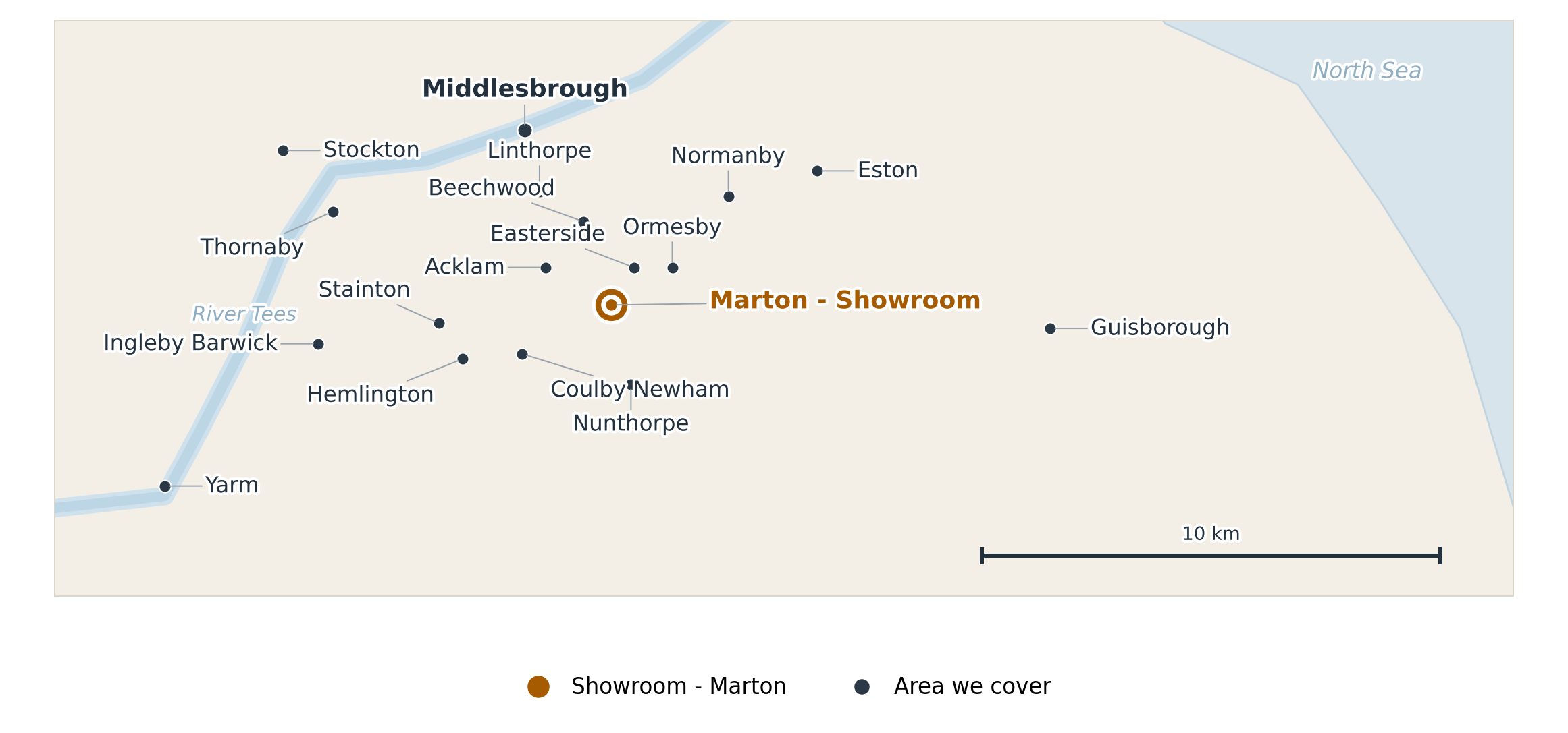 Endeavour windows coverage map across middlesbrough, teesside and the north east