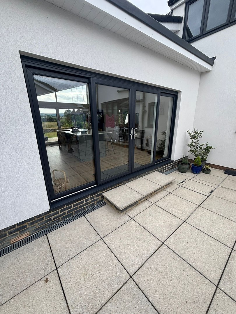 Anthracite grey full house, north yorkshire moors by endeavour windows